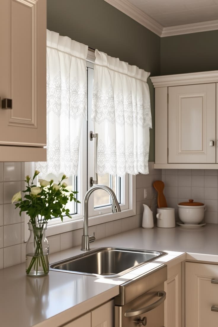 Try Café Curtains in the Kitchen or Bathroom