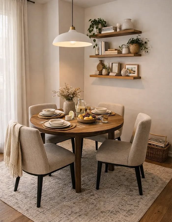 Use a Small Rug That Defines the Dining Area