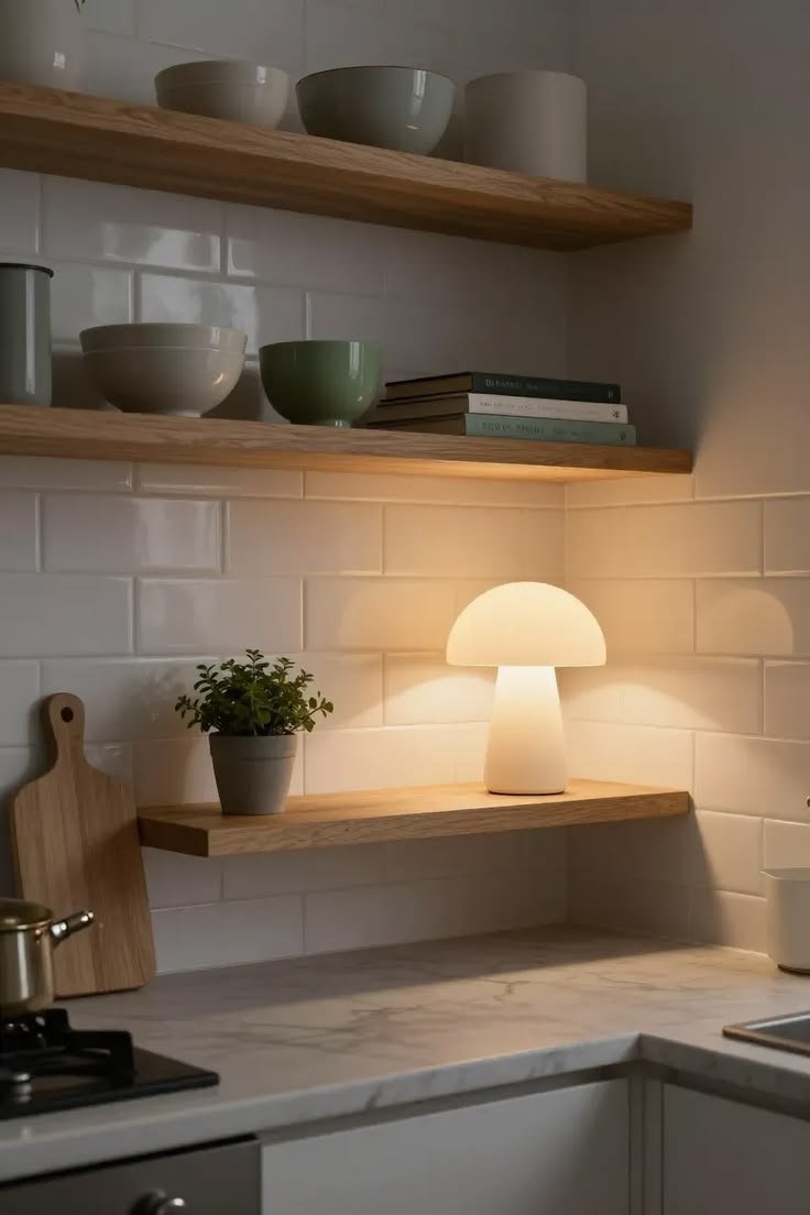 Put a small lamp on the counter
