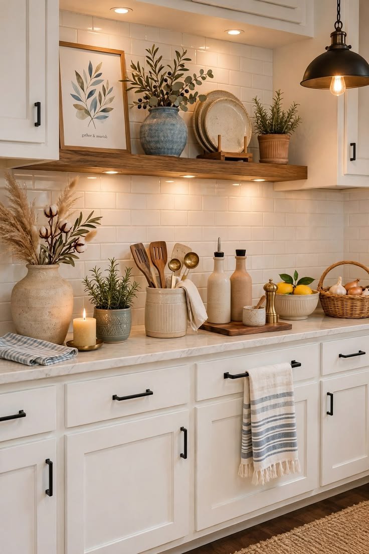 Put everyday dishes on an open shelf