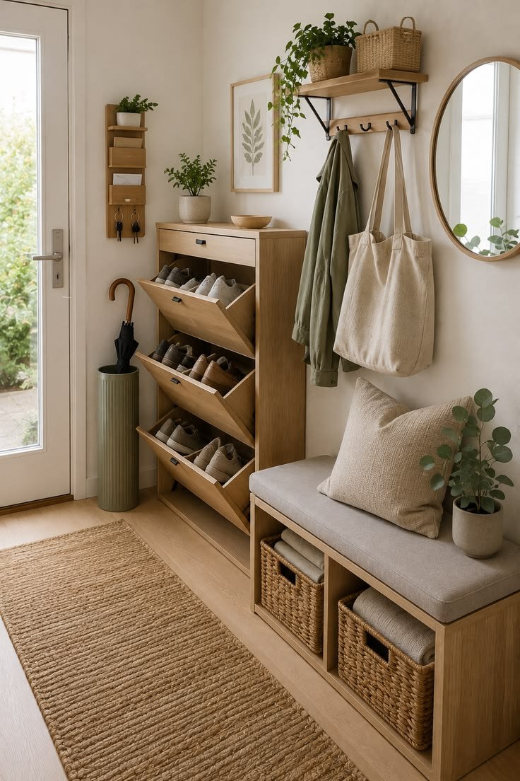 Use a Narrow Console or a Wall Shelf