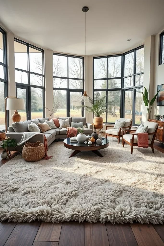 Try a High-Pile Shag Rug for Cozy Rooms