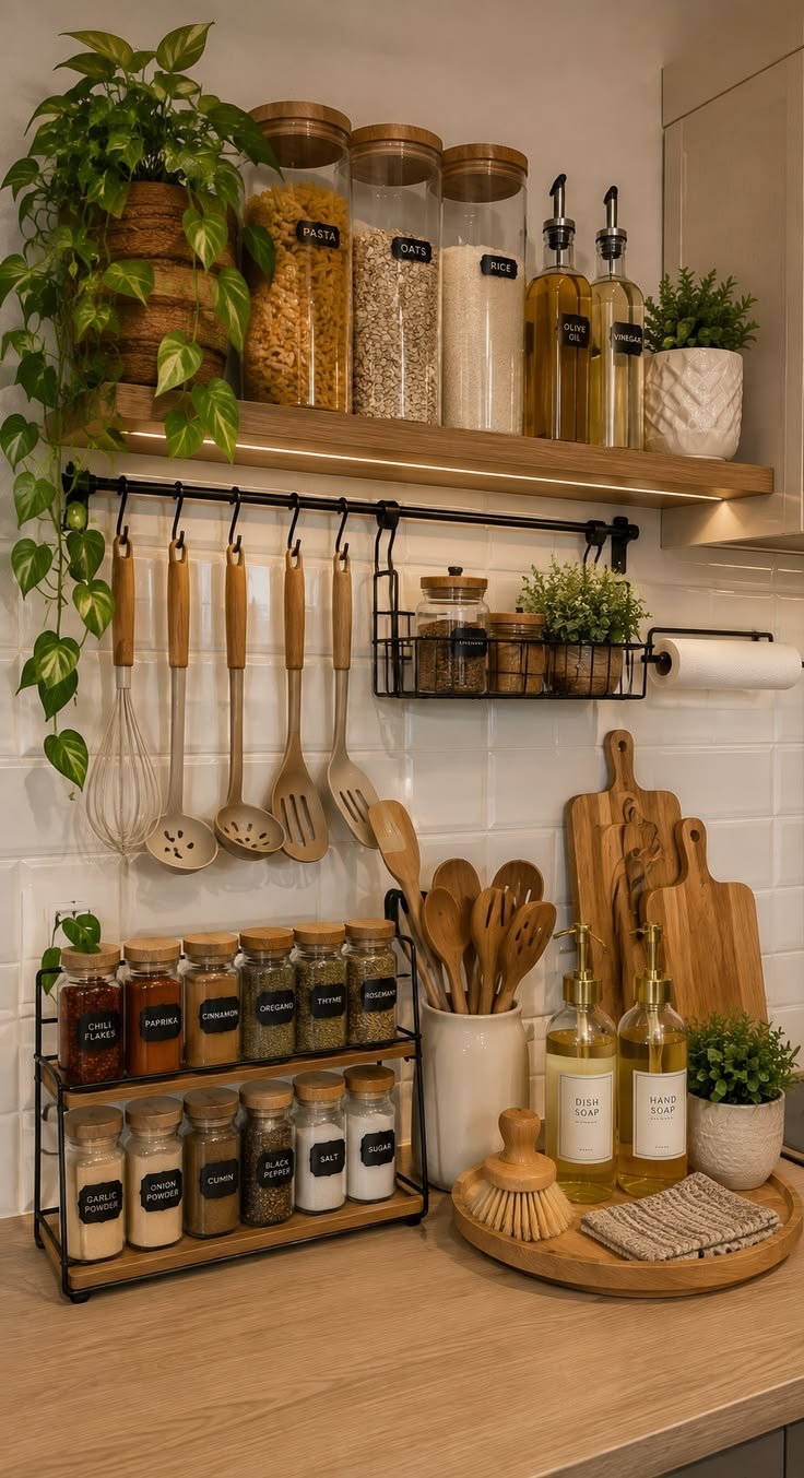 Group cooking essentials on a tray