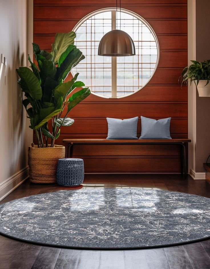 Use a Round Rug to Soften a Square Room