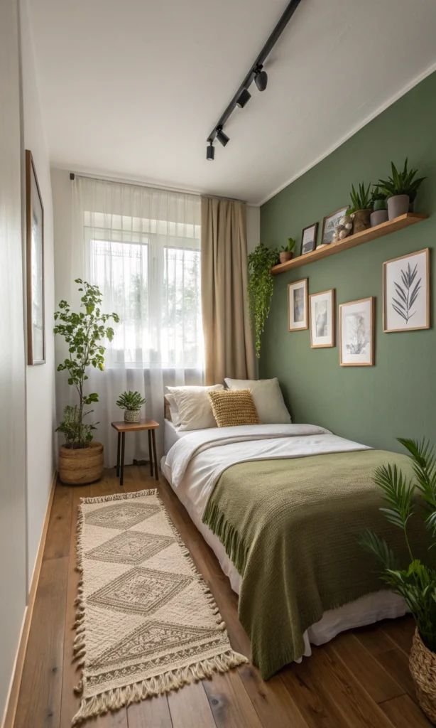 Use an Accent Wall to Make a Narrow Room Feel Deliberate