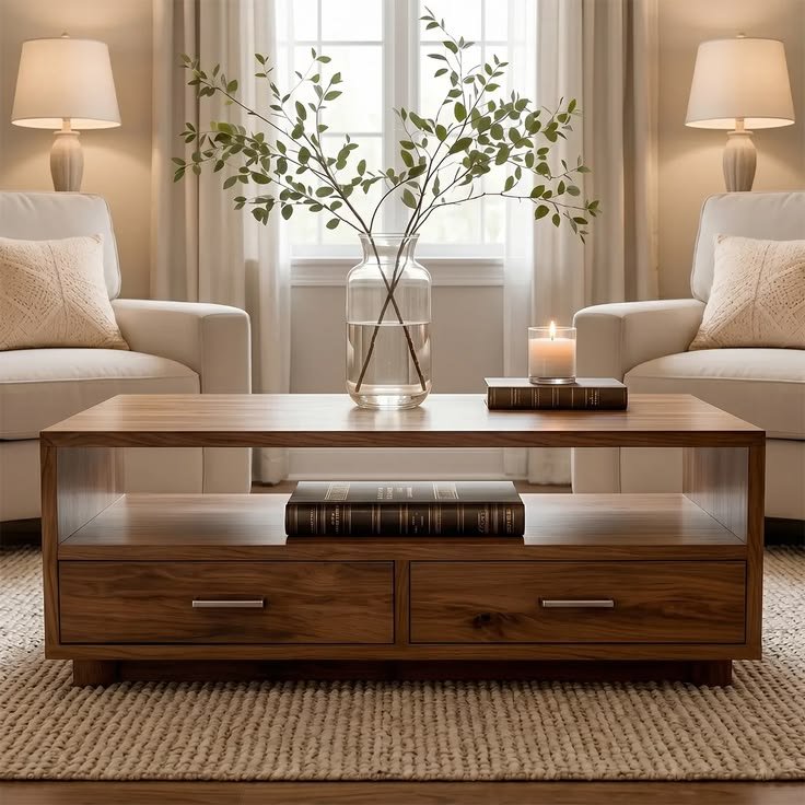 Use an Ottoman as a Soft Center Table